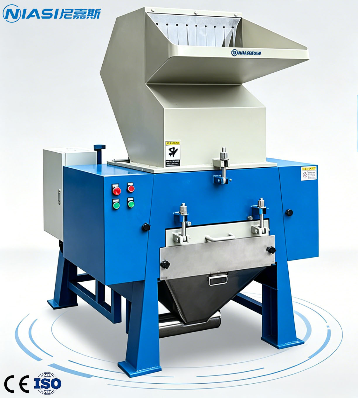 Máquina de reciclagem de triturador de plástico com sistema de coleta automática